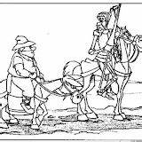 Don Quixote Mancha Coloring La Quijote Pages Sancho sketch template