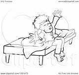 Waking Boy Outline Clip Royalty Illustration Clipart Dero Vector Background sketch template