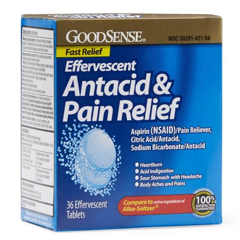 goodsense effervescent antacid pain relief tablets