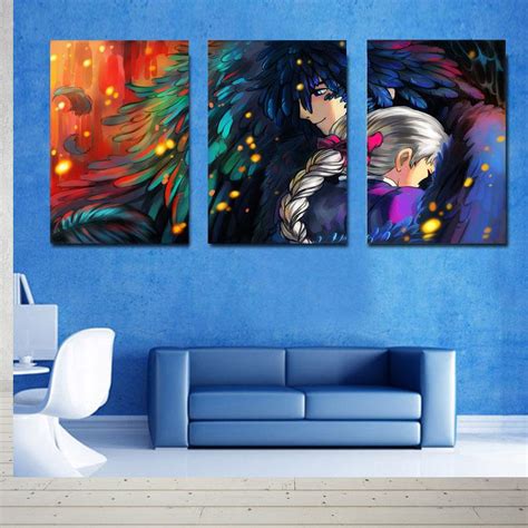 2019 Hot Sell Canvas Modern Triptych Wall Painting Howl S