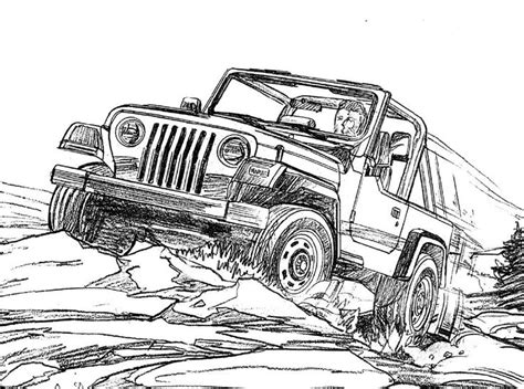 jeep wrangler coloring page   kids jeep drawing cars