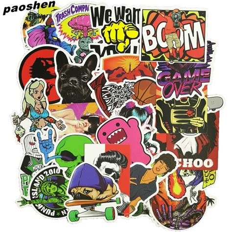 Discount 50pcs Lot Styling Pvc Waterproof Doddle Sticker For Wall