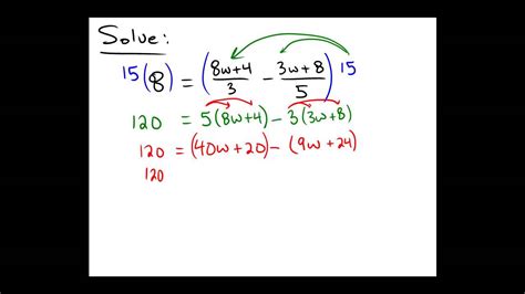 Solving A Linear Equation By Clearing Denominators Youtube