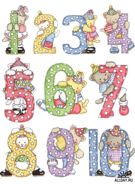 numbers cute cliparts set pinterest numbers