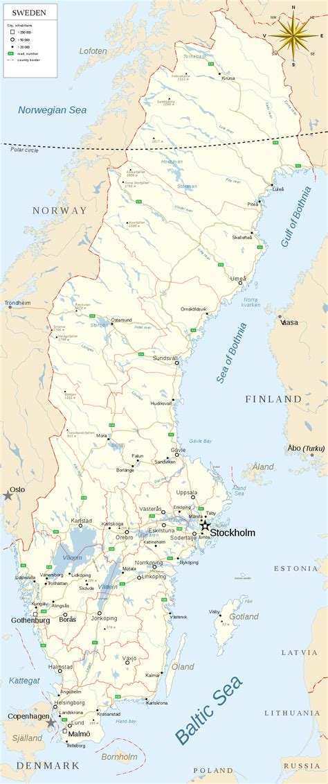 landkarte schweden karte staedte und fluesse weltkartecom karten