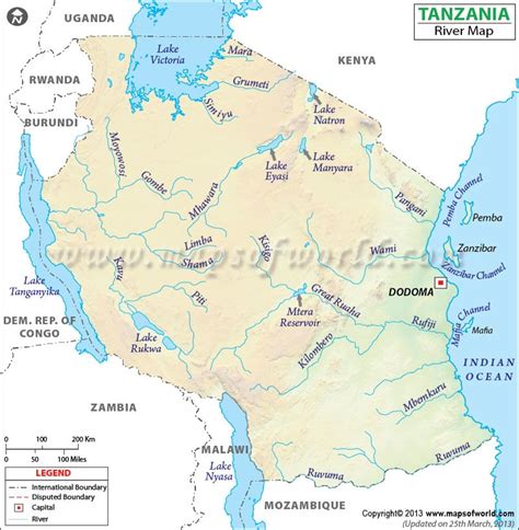 tanzania river map