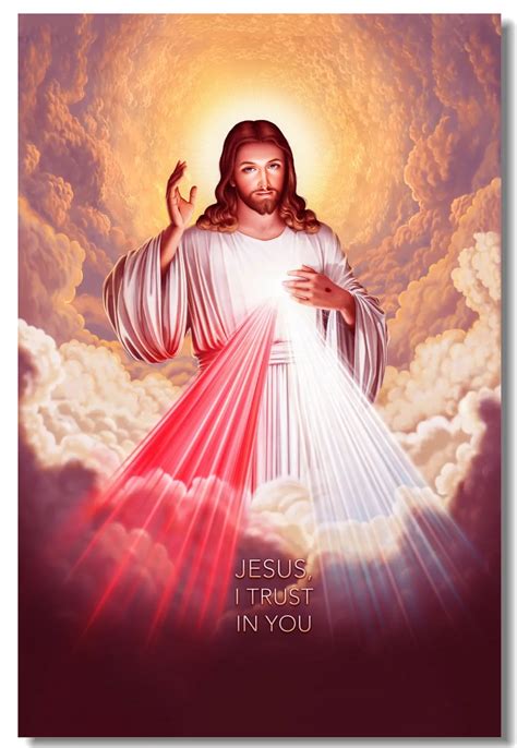 custom canvas wall decor jesus christ poster god bless  coming wall sticker divine mercy