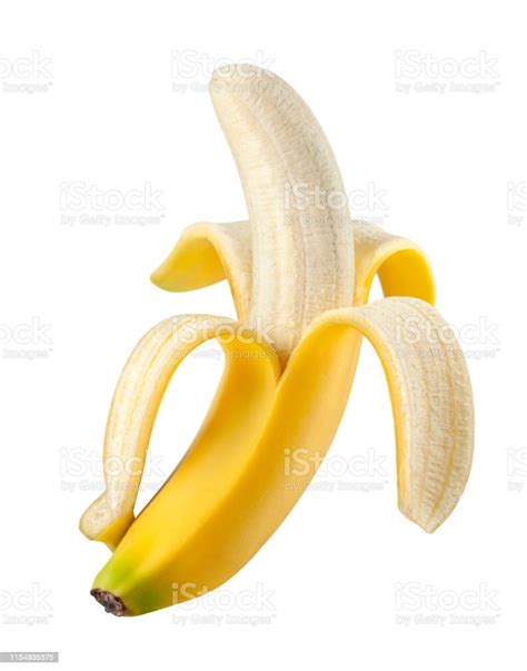 Download Peeled Banana On White Background Photo With Clipping Path