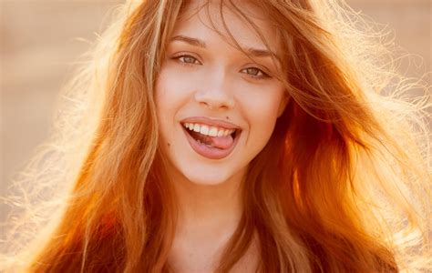 Wallpaper Face Women Model Long Hair Smiling Mouth Nose