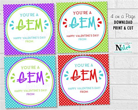 ring pop valentines printable kids school valentine cards etsy