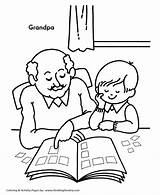 Grandparents Pages Coloring Honkingdonkey Grandpa Teaches Things Holiday Flower Grandfather sketch template