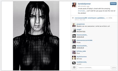 kendall jenner posts a model pic shows off her nips oh