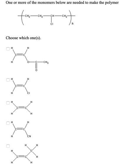 solved    monomers listed forms  addition cheggcom