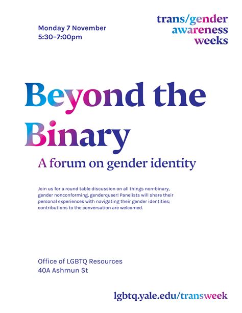 Beyond The Binary A Forum On Gender Identity Office Of