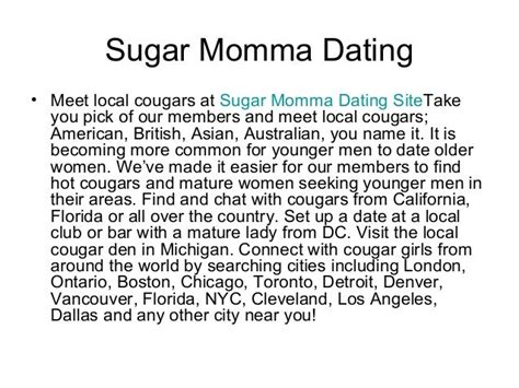 sugar momma dating
