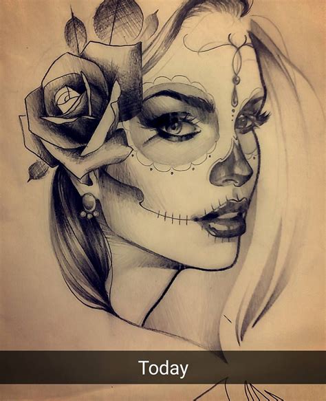 day   dead lady face today  favorite tattoo tattoos yxe