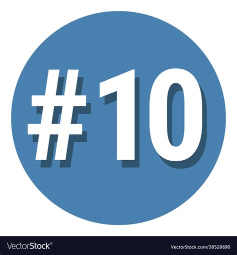 number  ten symbol sign  circle  tenth vector image