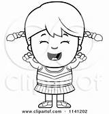 Cheering Cheerleader Girl Clipart Cartoon Happy Thoman Cory Vector Outlined Coloring Royalty 2021 sketch template