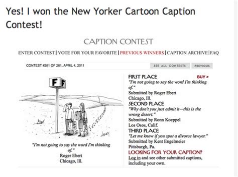 my recent losers in the new yorker cartoon caption contest sob roger ebert s journal