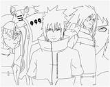 Madara Coloring Obito Sketch Lineart Hashirama Pngkit sketch template