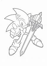 Coloring Sword Pages Sonic Hedgehog Print sketch template