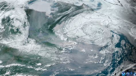 canadian wildfires satellite view