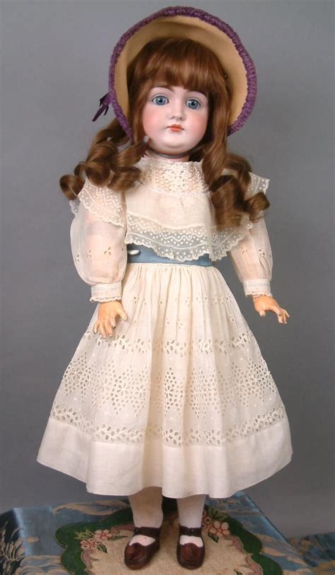 27” Kestner Closed Mouth Pouty Doll Circa 1890 In Antique White Cotton
