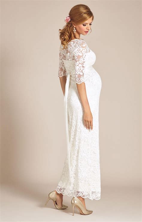 Amelia Lace Maternity Wedding Dress Long Ivory By Tiffany Rose