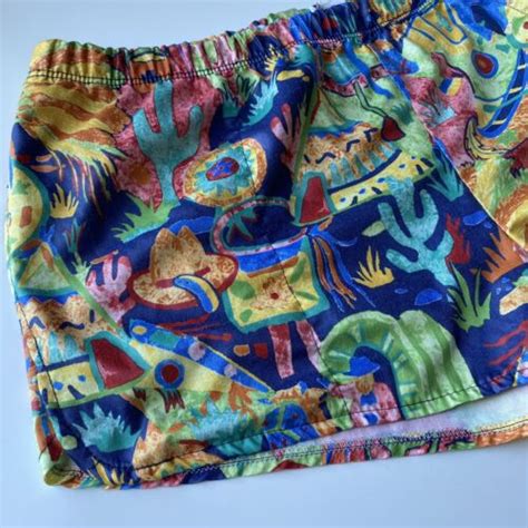 greg parry men s shorts by tanline vintage 90 s beach print small as is