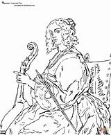 Coloring Pages Young Da Van Dyck Viola Gamba Anthony Giclee Playing Woman sketch template