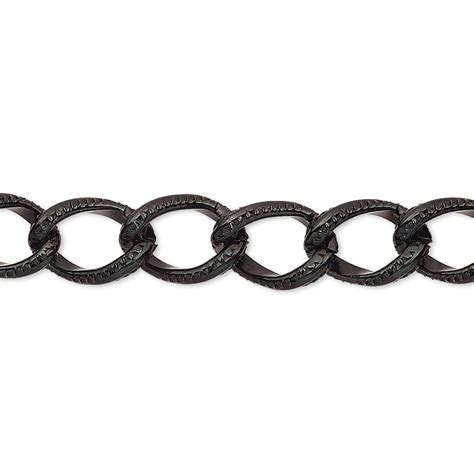 chain anodized aluminum iridescent black mm textured curb sold  pkg   feet fire