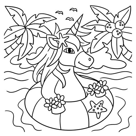 unicorn swimming  ocean