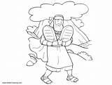 Coloring Moses Commandments Ten Tablets Pages Two Printable Kids Color sketch template