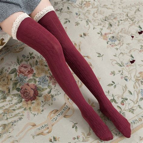 winter stockings 5 colors women lace slim stockings sexy warm thigh