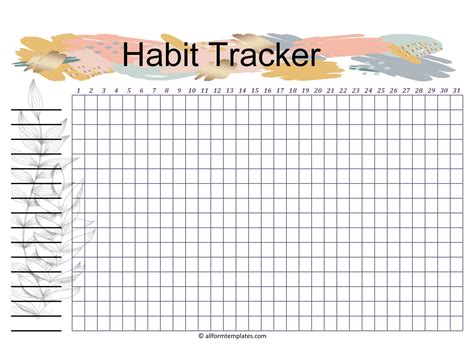 printable habit tracker templates  templatelab