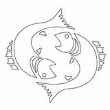 Coloring Pages Pisces Zodiac Horoscopes sketch template