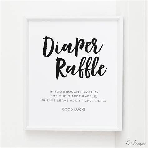 diaper raffle sign  printable
