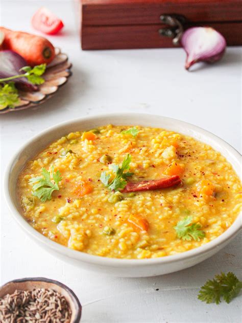 indian khichdi recipe rice  lentil porridge cooking  globe