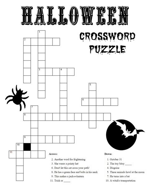 printable halloween activity sheets word search  crossword puzzle