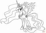 Princess Celestia Coloring Pony Little Pages Color sketch template