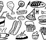 Food Junk Coloring Pages Fast Printable Getcolorings Color sketch template