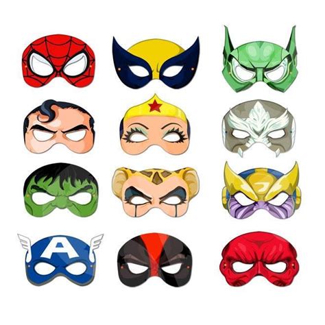 diy printable masks super heroes  villains collection  simply