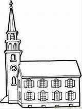 Church Coloring Pages Printable Building Buildings Colouring Clipart Color Tower Little Coloring4free Interior Cliparts Colour Children Print Library Kids Drawing sketch template