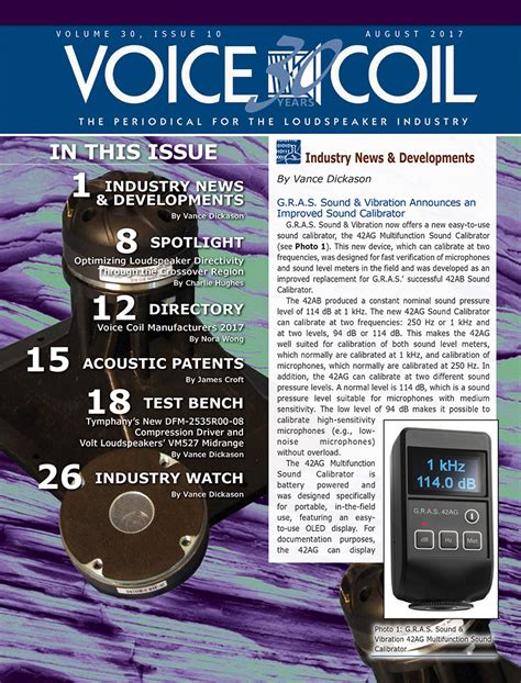 key industry knowledge  loudspeaker professionals  voice coil august  audioxpress