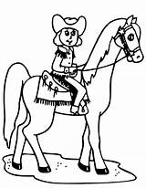 Cowgirl Coloring Pages Horse Riding Silhouette Cowboy Getdrawings Getcolorings Printable sketch template