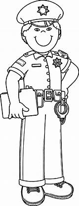 Policeman Clipart Helpers Wecoloringpage Toddlers Kindergarten Policja Olphreunion sketch template