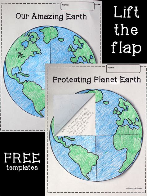 earth lift  flap printable template freebie primary theme park