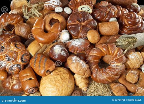 assorted breads isolated  white stock image image  mixed concept