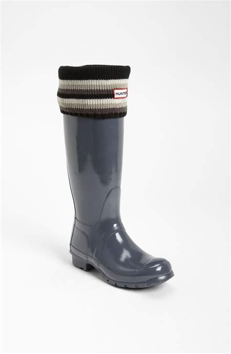 hunter rain boot and pattern cuff welly socks women s shoes rain boots hunter rain boots