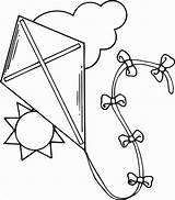 Kite Kites Getdrawings Getcolorings sketch template